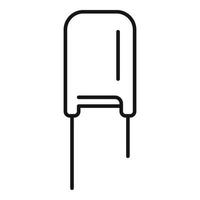 Microchip capacitor icon outline vector. Electric component vector