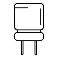 Resistance capacitor icon outline vector. Diode chip vector