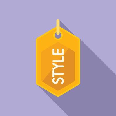 Style cloth label icon flat vector. Cotton tag