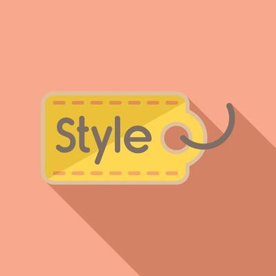 Tag style cloth icon flat vector. Fabric label