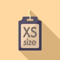 XS size label icon flat vector. Cloth tag vector