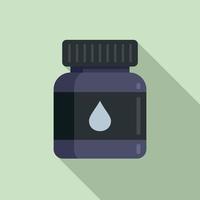 Ink pot icon flat vector. Sign drawing vector