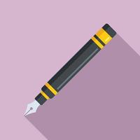 Calligraphy ink pen icon flat vector. Nib tool vector