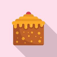 Bakery cake icon flat vector. Sweet cream vector