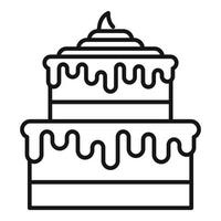 Bakery cake icon outline vector. Sweet cream vector