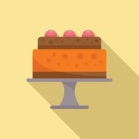 Party cake icon flat vector. Birthday anniversary vector