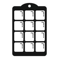 Square ice cube tray icon simple vector. Water container vector