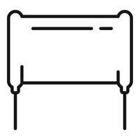 Diode capacitor icon outline vector. Component resistor vector