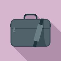Laptop suitcase icon flat vector. Case bag vector