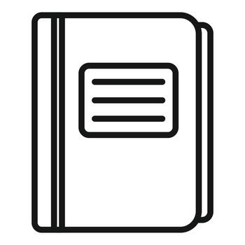 vector de contorno de icono de carpeta de cuaderno. escribir papel