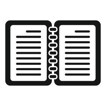 Open notepad icon simple vector. Letter text vector