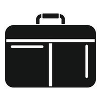 vector simple de icono de bolsa de portátil cerrada. caso mochila