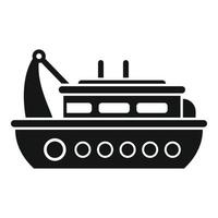 vector simple del icono del barco pescador. barco de pescado