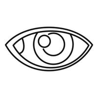 vector de contorno de icono de ciencia ocular. vista del globo ocular