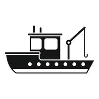 vector simple de icono de barco de pescado de transporte. barco de pesca