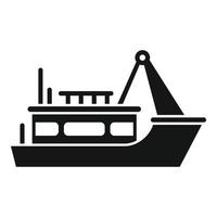 vector simple de icono de barco de pesca de vela. barco de mar