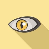 Reptile eye icon flat vector. Look view vector