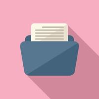 Folder message icon flat vector. Note article vector