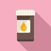 Wax jar icon flat vector. Gold depilation vector