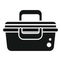 Plastic lunch box icon simple vector. School meal vector