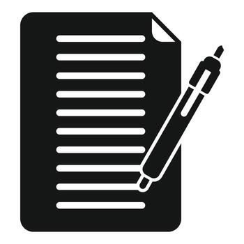 vector simple de icono de papel de escritura. mensaje de texto
