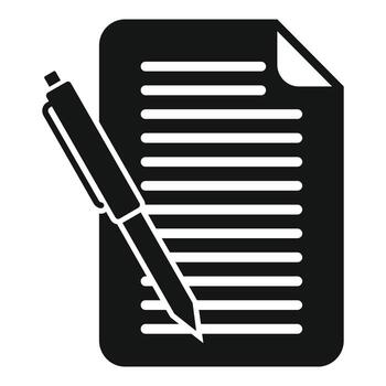 vector simple de icono de escritura de notas. mensaje de texto