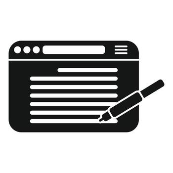 vector simple de icono de escritura de página web. mensaje de texto