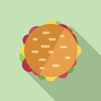 Lunch burger icon flat vector. Food dinner vector