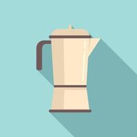 Coffee pot icon flat vector. Morning bean vector