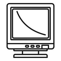 Display icon outline vector. Pc desktop vector