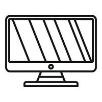 Monitor border icon outline vector. Pc desktop vector