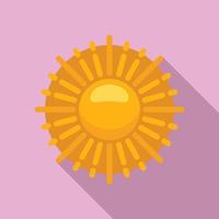 Sun warming icon flat vector. Global climate vector