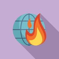 Planet warming icon flat vector. Global climate vector