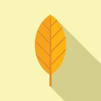 Round leaf icon flat vector. Autumn fall vector