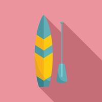 Sup stand up icon flat vector. Board surf vector