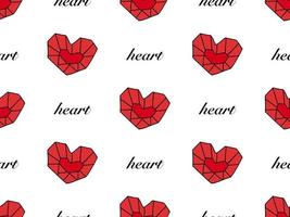 Heart cartoon character seamless pattern on white background vector