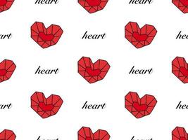 Heart cartoon character seamless pattern on white background vector