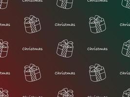 Christmas cartoon character seamless pattern on green background vector