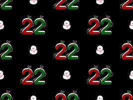 Christmas cartoon character seamless pattern on black background vector