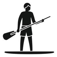 Sup surfer icon simple vector. Paddle board vector