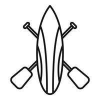 Recreation sup icon outline vector. Paddle board vector