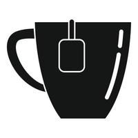 vector simple de icono de taza de té en casa. bebida caliente