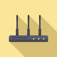 Lan modem icon flat vector. Device hub vector