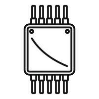 vector de esquema de icono de circuito de procesador. procesador de chips