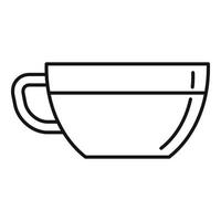 vector de contorno de icono de taza de té transparente. café de la mañana