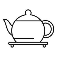 Japan tea pot icon outline vector. Hot drink vector