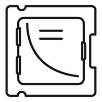 Processor cpu icon outline vector. Chip cpu vector