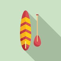 Hawaii sup surf icon flat vector. Paddle board vector