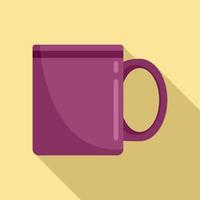 Decorative mug icon flat vector. Breakfast cup vector