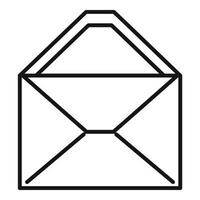 vector de contorno de icono de sobre de documento. correo de informacion